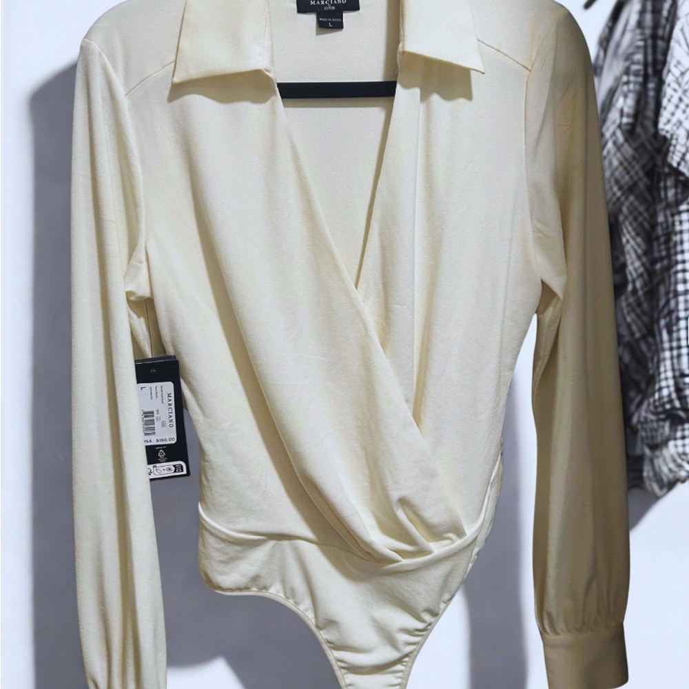 NWT Marciano Cream Wrap Bodysuit